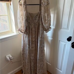 Worth Floral Long Sleeve Maxi Dress